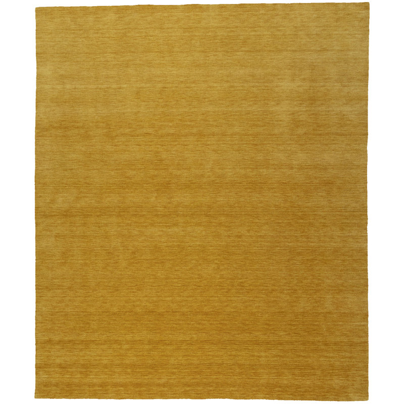 Gibsonton Hand Loomed Gabbeh Rug, 100% Wool, Solid Golden Peach Colour, Fade & Stain Resistant, Durable, All Sizes, India-Made.