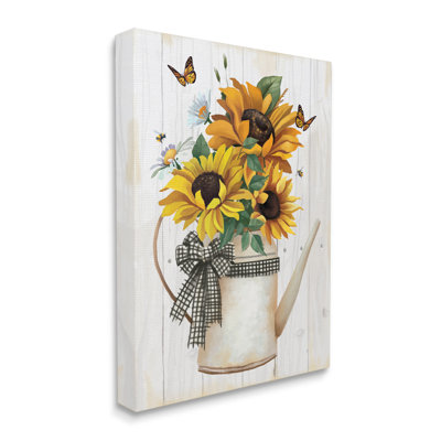 «Country Rustic Sunflower Bouquet» par Lucca Sheppard, impression sur toile tendue