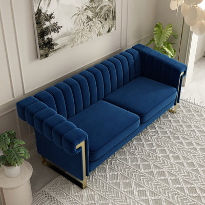 Kevionna 83.86'' Velvet Sofa