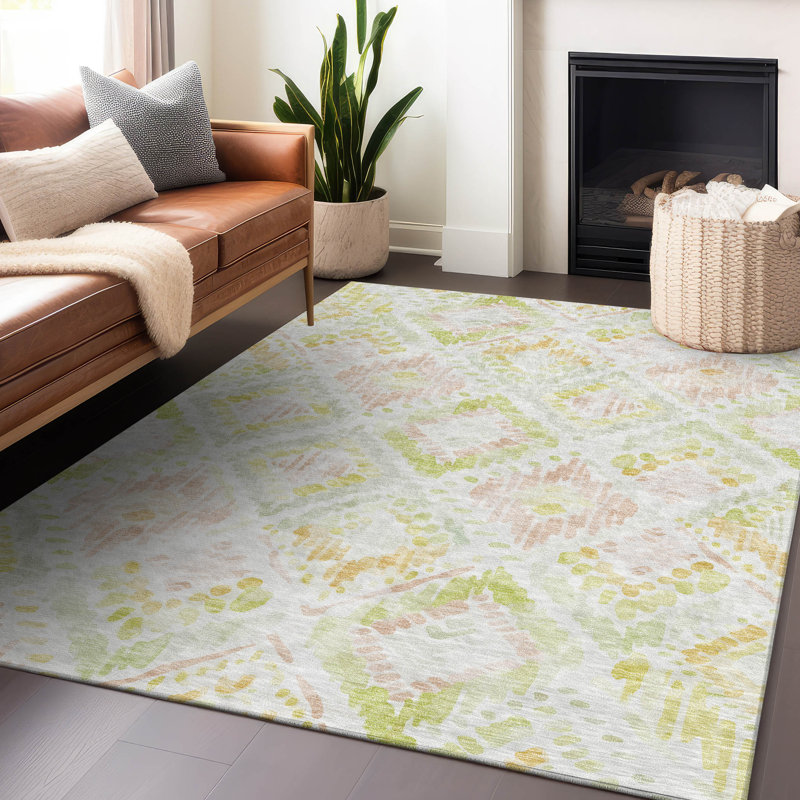 Nova Pink Washable Indoor-Outdoor Rug - , 2'6" x 3'10"
