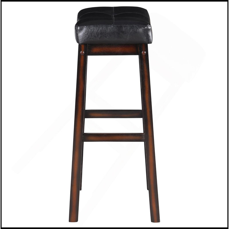 Black And Cappuccino Upholestered Bar Stool (Set Of 2)
