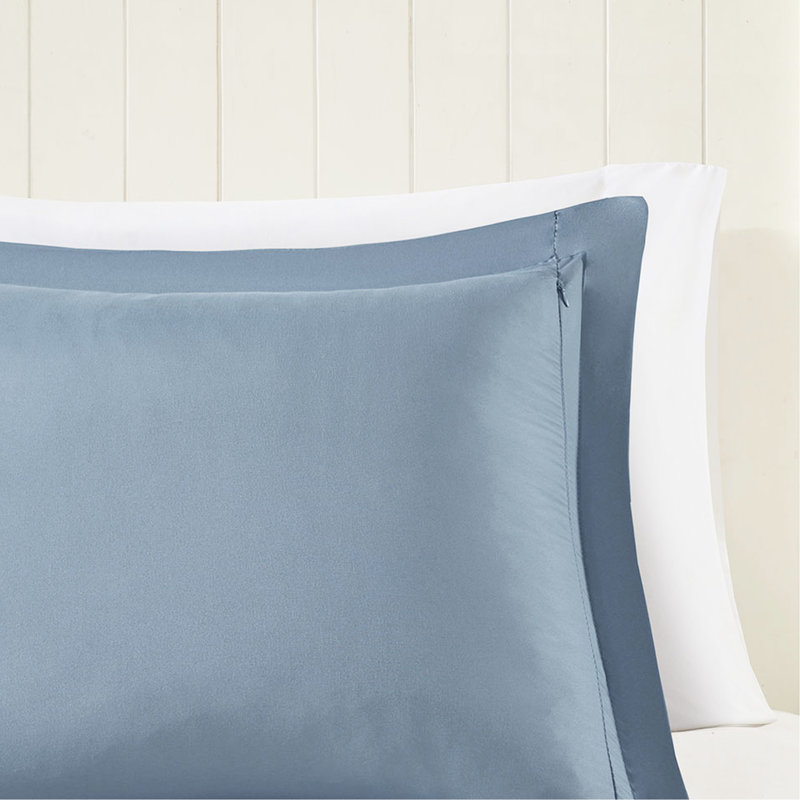 Édredon doux et simple / simple TG avec tissu en coton matelassé réversible de 3 m, Bleu marine/clair