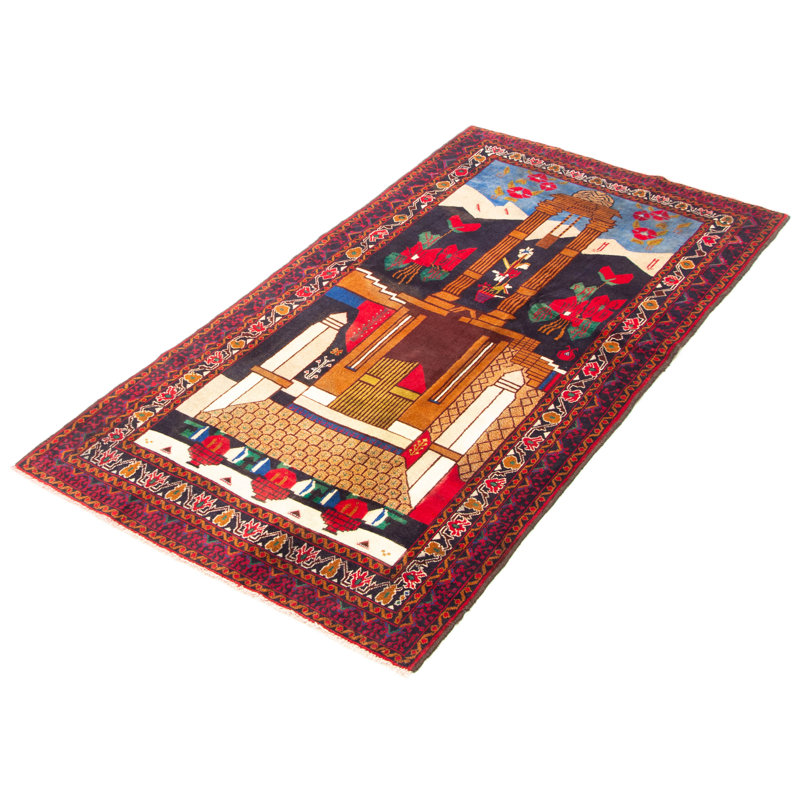 Tapis brun Teimani 3 pi 10 po x 6 pi 8 po