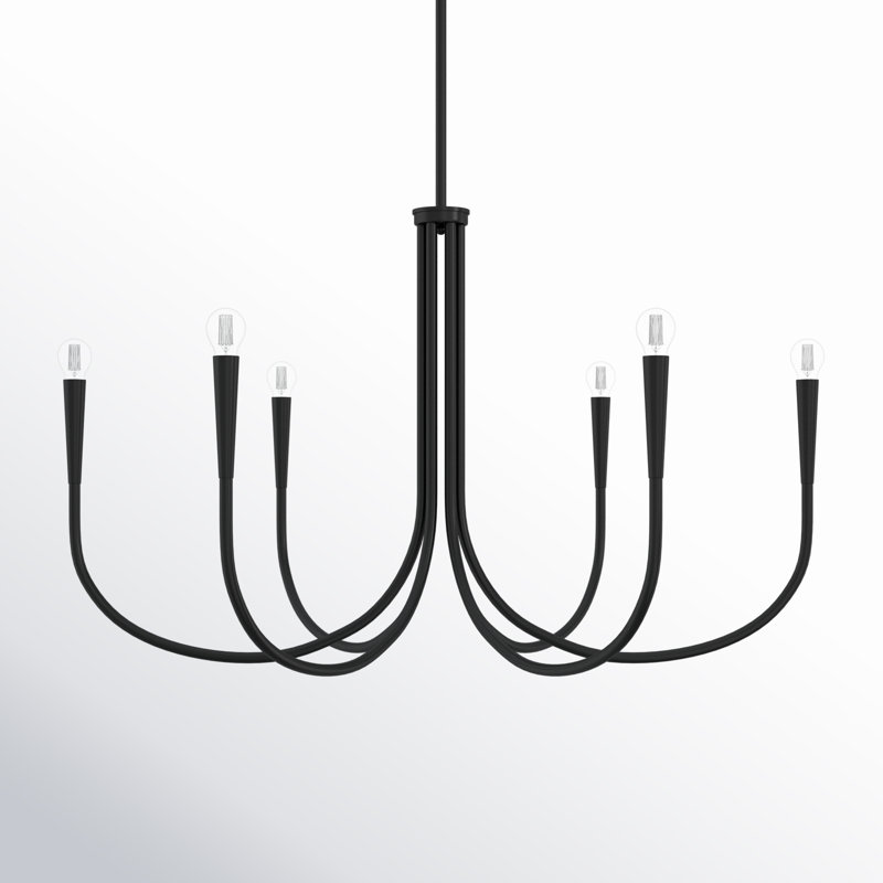 Catalena 6-Light Chandelier, Noir, H 25,6 po x l 42 po x P 42 po