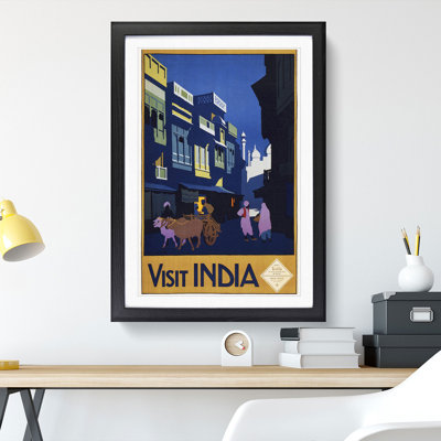 Vintage Travel India - Picture Frame Graphic Art