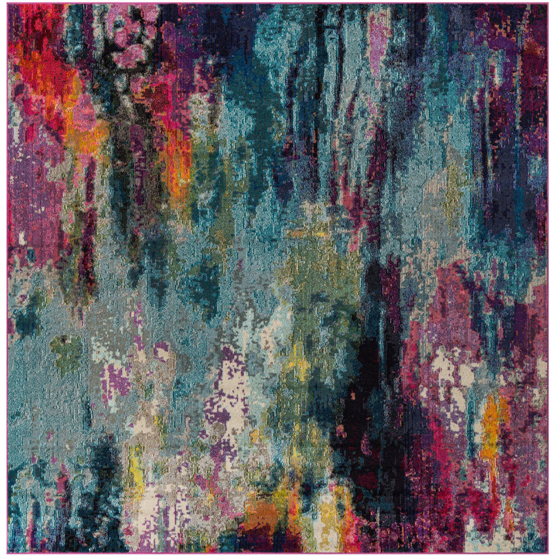 Prismatic Abstract Indoor Rug, Square 7'10"