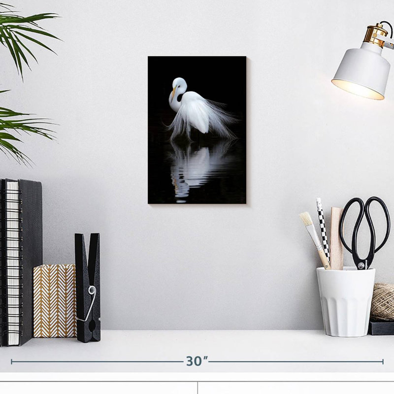 Brampt Egret Bird Watching, 12" H x 8" W