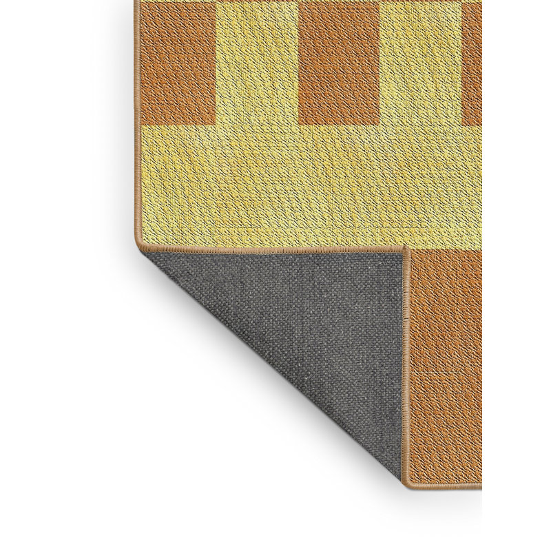 Tapis brun/jaune à motifs, Rectangle 3 pi x 5 pi