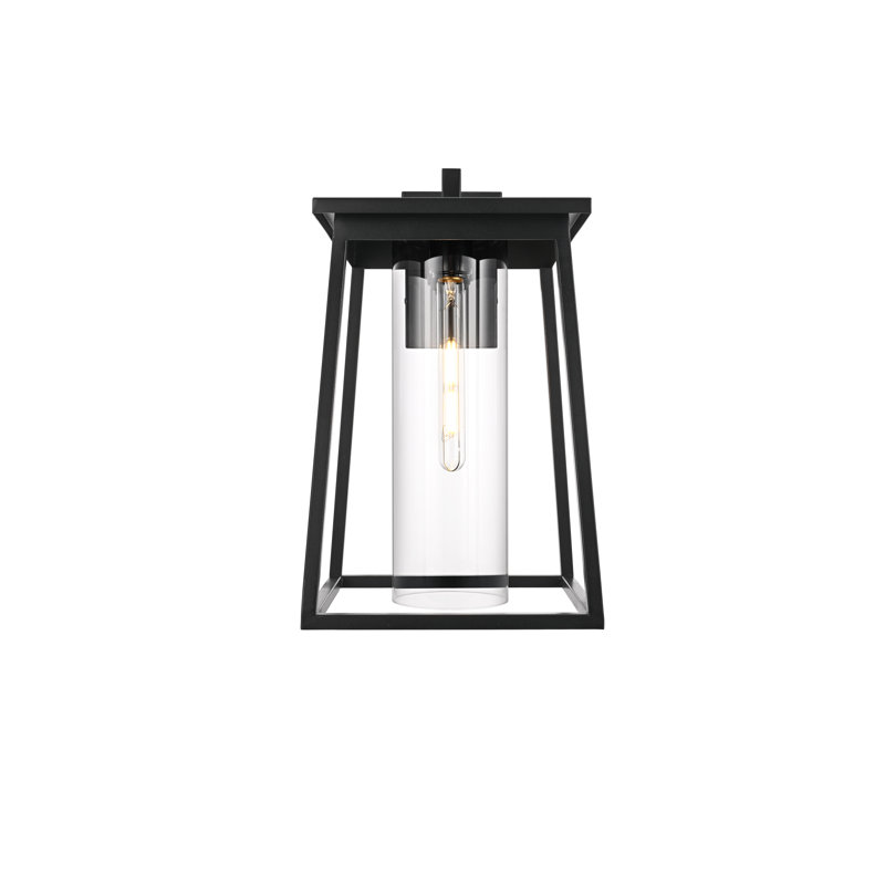 Applique murale d'extérieur Lambert en noir, H 18 po x l 11 po x P 11,5 po