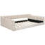 Lit de jour double TG en velours beige avec rangement latéral - moderne et chic pour la chambre à coucher, le salon sans sommier, assemblage facile, pièce pratique et élégante, ressorts de chambre à coucher, instructions simples-734026652