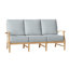 Croquet 75.75" Wide Outdoor Teak Patio Sofa with Cushions-1041148325-1065669894-991378226