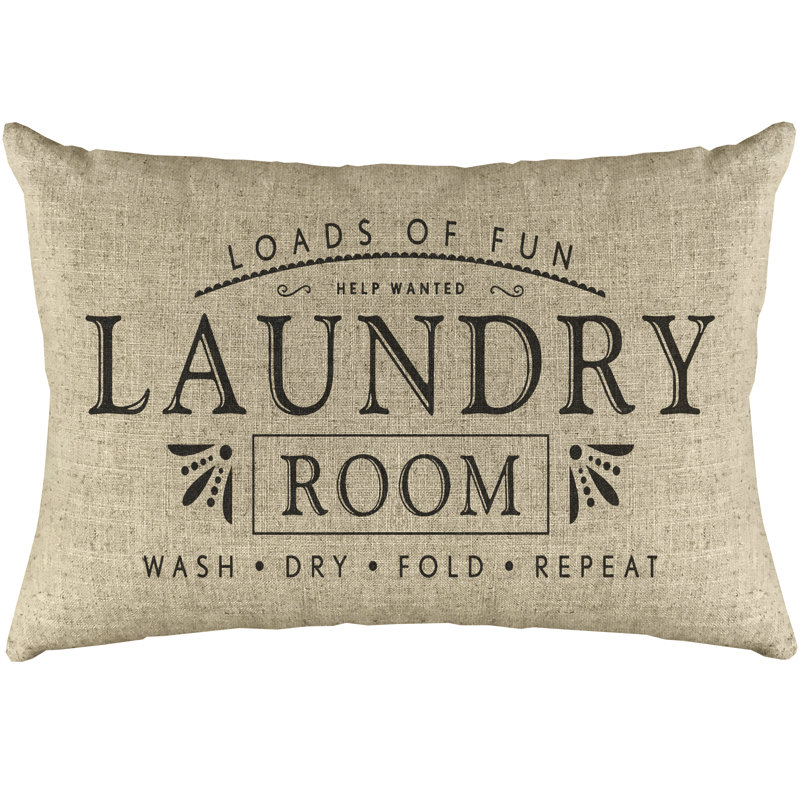  Laundry Room Linen Lumbar Pillow