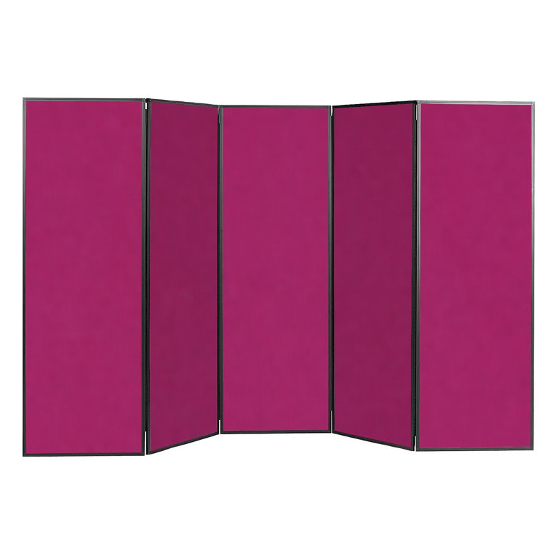  Light Free-Standing Bulletin Board 180cm H x 300cm W, Black, Magenta