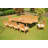 Darrin 10 - Person Teak Wood Patio Dining Set with Rectangular Table-722366158