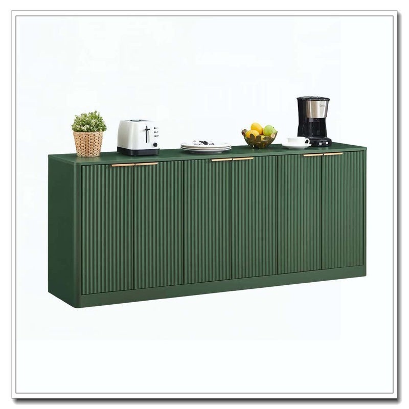 Buffet de 67 pouces avec ondulation moderne et contour arrondi