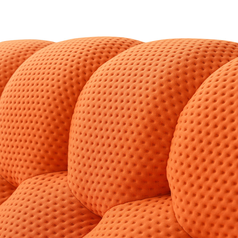 Cenie Upholstered Boneless Sofa, No Assembly Required, Orange, 30.71" H x 98.43" W x 42.52" D