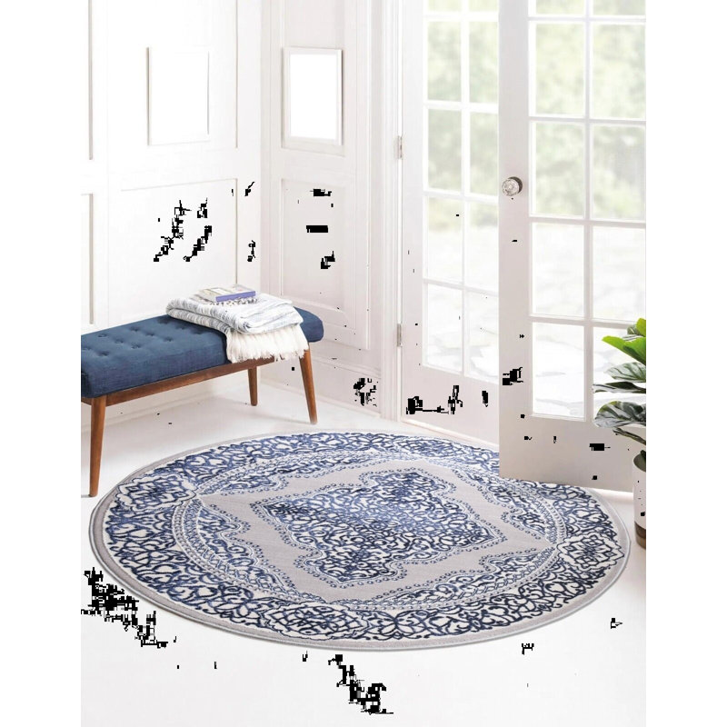 Braeson Abstract Area Rug, Round 120cm