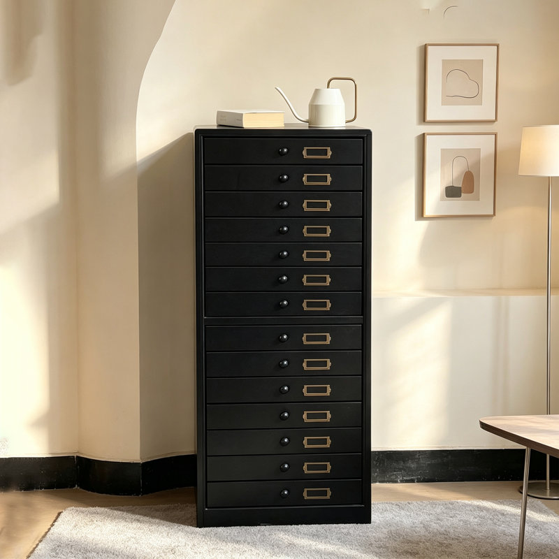 Commode d'appoint rétro multi-tiroirs de style industriel