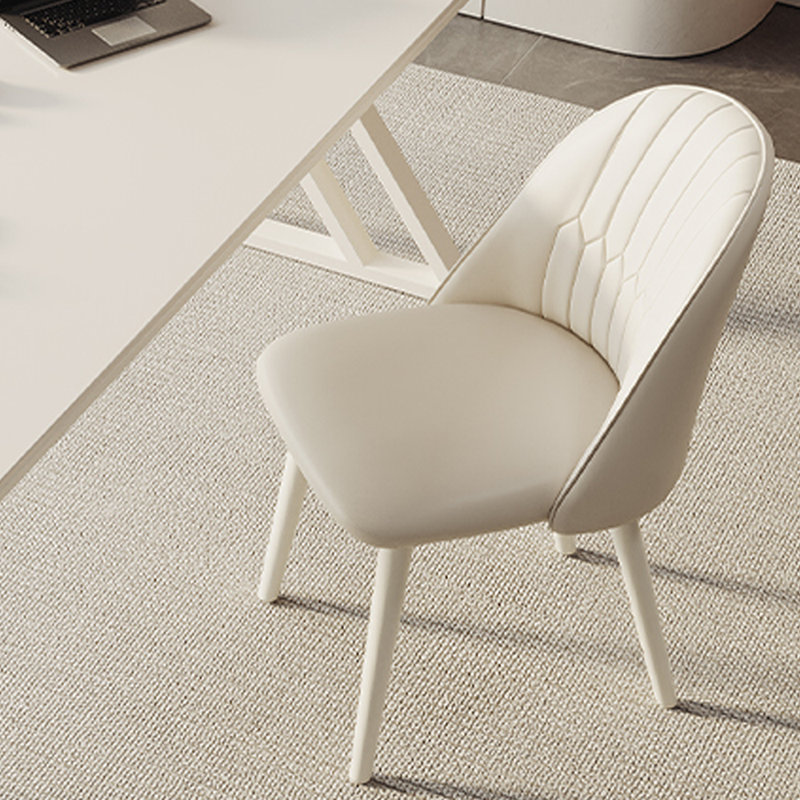 Modern Creamy Style Rock Slab Writing Desk, 29.52" H x 47.24" W x 23.62" D