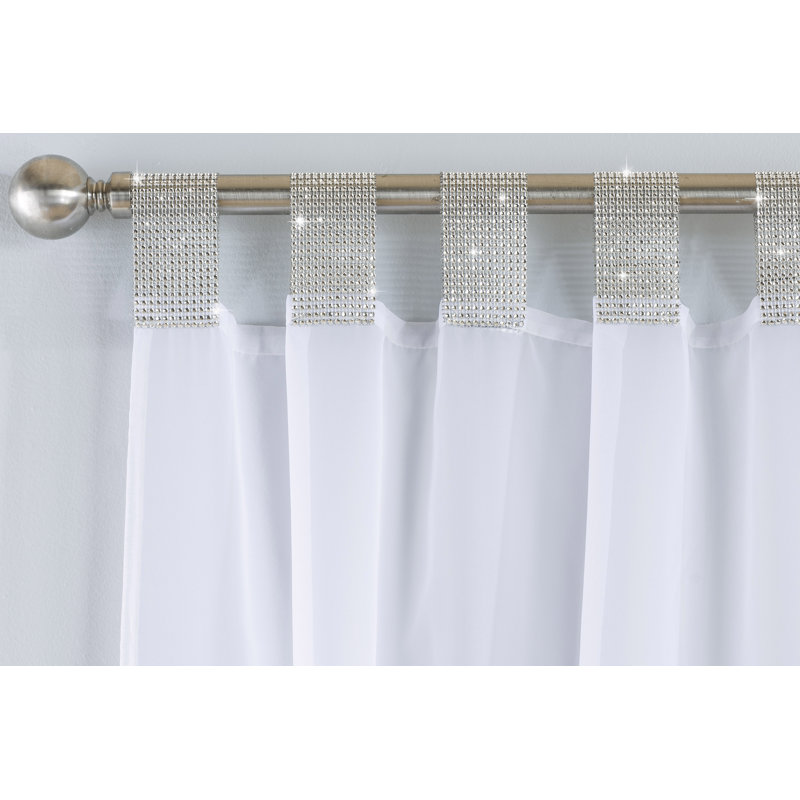 Burger Sheer Curtain Single Panel, 140 W x 122 D cm, White