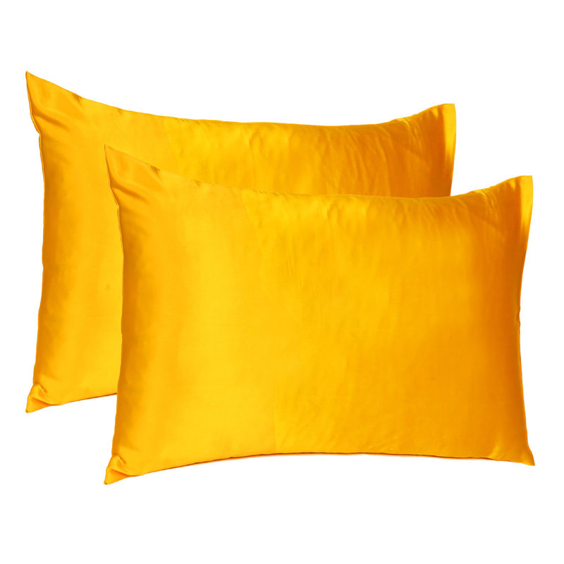 Taie d'oreiller en satin , Standard, Doré