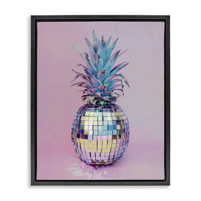 Cadre flottant éblouissant ananas boule disco, design par Arlington Prints