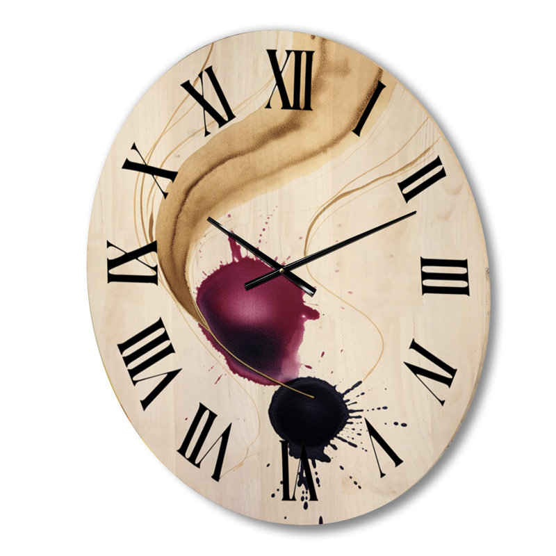 Horloge murale en bois massif Anaelise, Moyenne