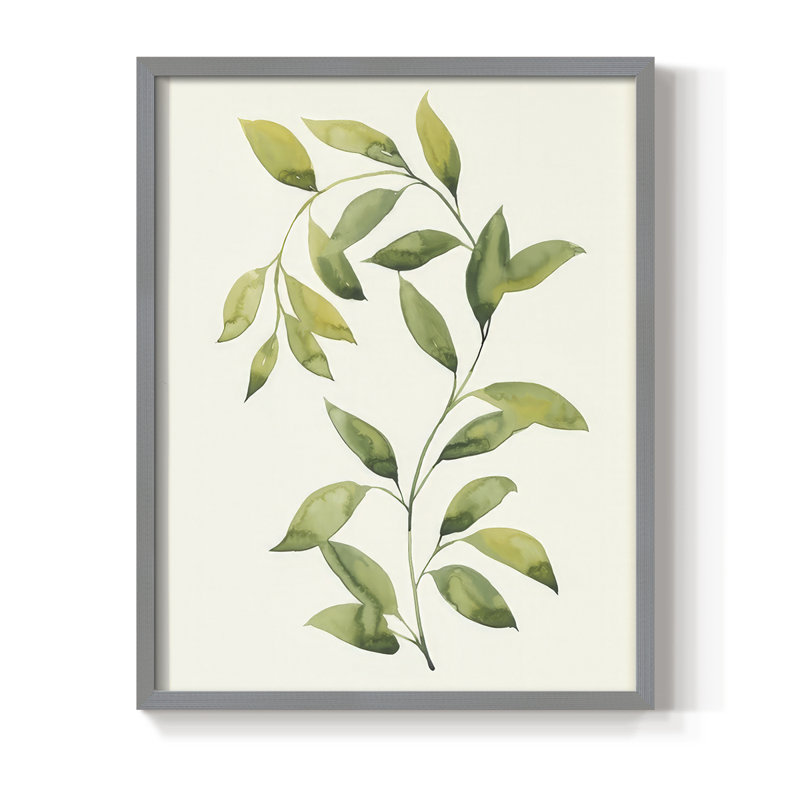 Wilted Vine II, reproduction encadrée - bois massif, H 15 po x l 12 po, Gris