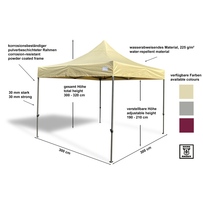 Premium Line 3 x 3m Gazebo, Bordeaux