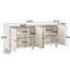 Buffet blanc antique de 65,2 po, construction moderne, rangement spacieux pour les fournitures pour animaux, design classique, lignes douces, bureau