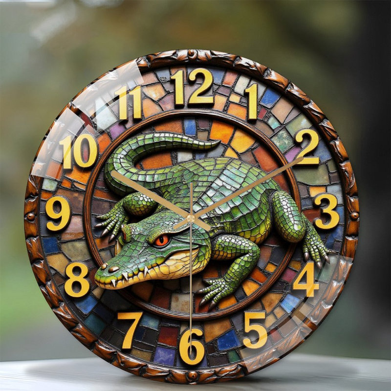 Horloge murale crocodile murale 12 po