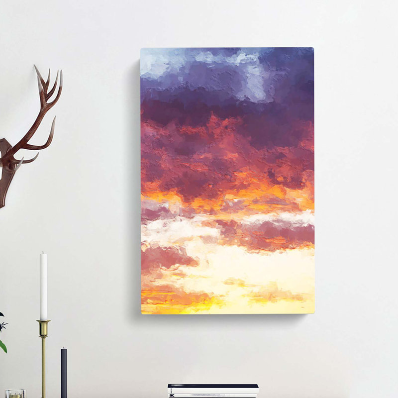 Orange Kissed Clods In Abstract - Wrapped Canvas Painting, 60cm H x 40cm W x 3cm D