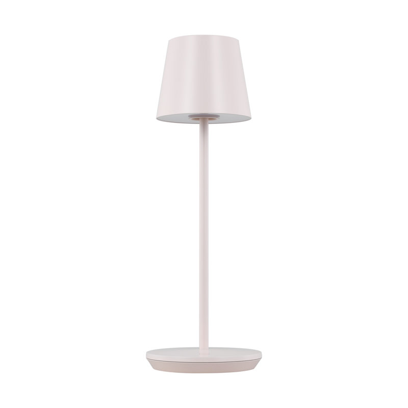 Rukija 1-Light Modern Rechargeable Table Lamp with Shade, Pink