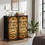 Commode 4 tiroirs pour chambre à coucher, commode étroite, plateau en bois et structure en fer 18 "x 37,5" - (H x H) - avec impression de carte du monde rétro