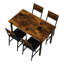Ensemble 5 pièces de mobilier de salle à manger moderne en métal et bois pour 4 personnes, chaises de table de salle à manger