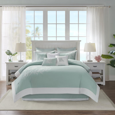 Ensemble d'édredon surdimensionné en coton Aqua Bliss