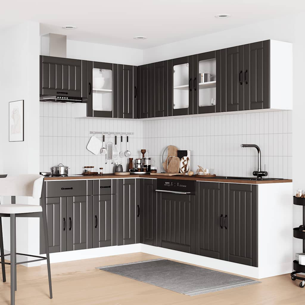 (Black) Vidaxl Kitchen Cabinet Set 11 Piece Cupboard Storage Cabinet Engineered Wood 8721158505002 - Image 2