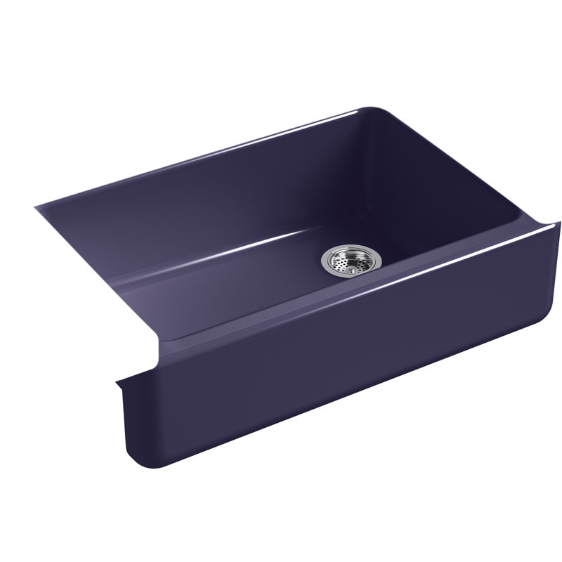 Évier de cuisine encastré à rebord et cuve simple avec tablier long 33 po x 22 Whitehaven®, Indigo