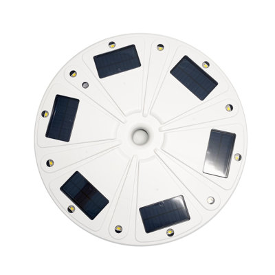 Base de jardinière 15 "avec éclairage solaire - blanc