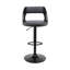 Carridice Mid-century Swivel Adjustable Height Bar Stool with Open Back in Faux Leather, Wood, Metal-1481769406-1481769404