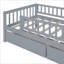 Lit de jour simple en bois de pin massif avec 2 tiroirs - Gris, multifonctionnel pour les petits espaces-546479390