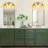 Glausen 3 - Light Black Wall Sconces Bathroom Vanity Lights With Tulip Green Glass Shade-208698088-208698089