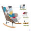 Chaise berçante en tissu Mid Century