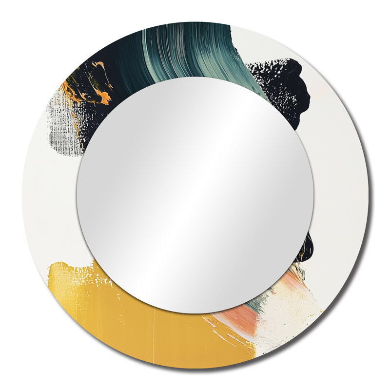 Abstract Drifting Of Ink I - Modern Mirror Wall Art - Printed On Metal, 23" x 23"
