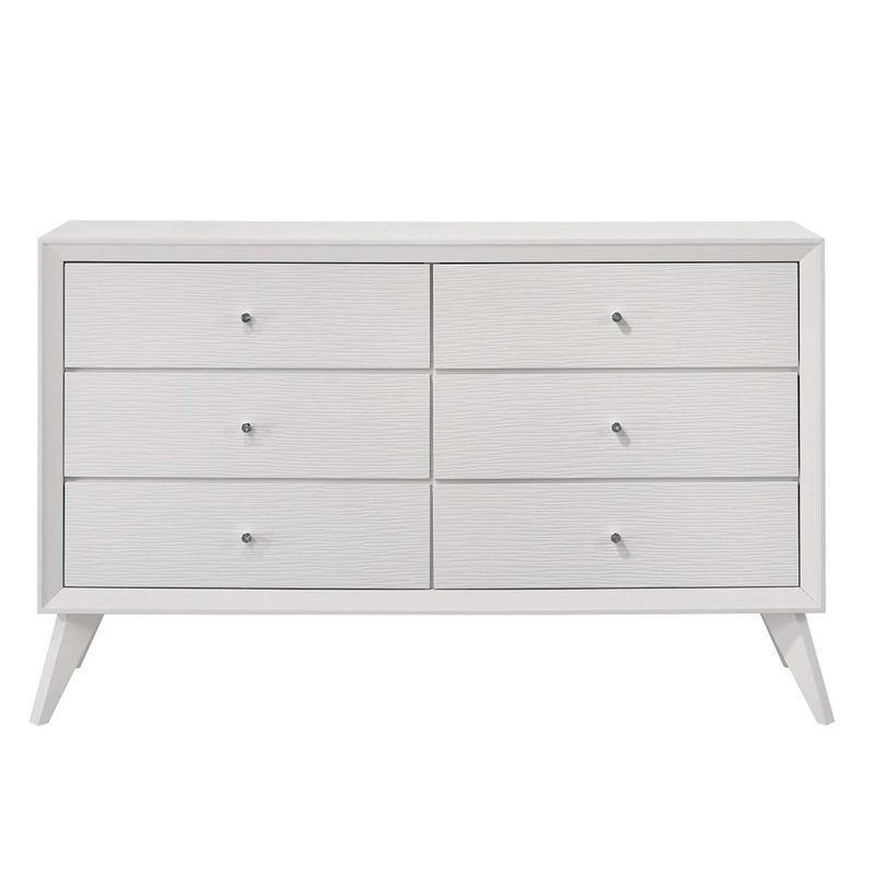 Commode 6 tiroirs Cerys, finition blanche