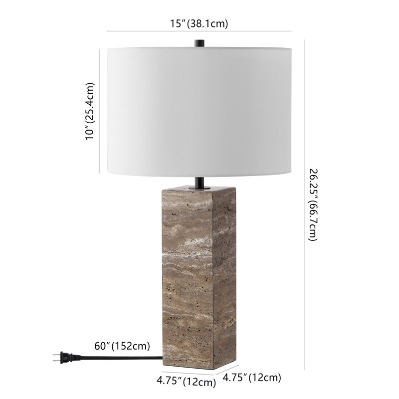 Aubray Table Lamp, Travertine