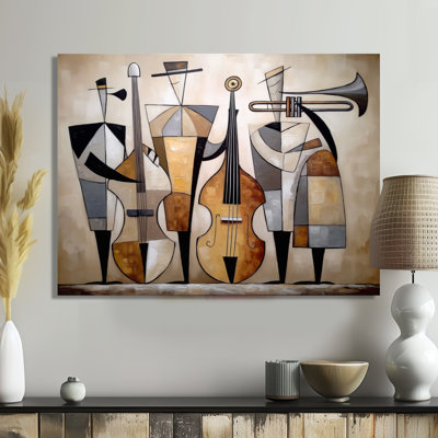 Abstrait Jazz Band In New York City - musique Jazz, décoration murale en métal, impression moderne sur métal