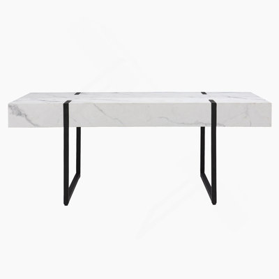 Table basse moderne en faux marbre