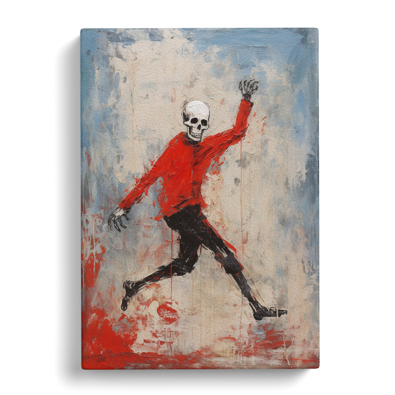 Skeleton Gestural Art - Wrapped Canvas, 50cm H x 35cm W x 3cm D