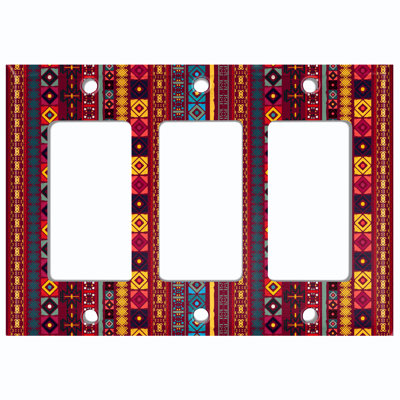 Patterned 3 - Gang Rocker Standard Wall Plate
